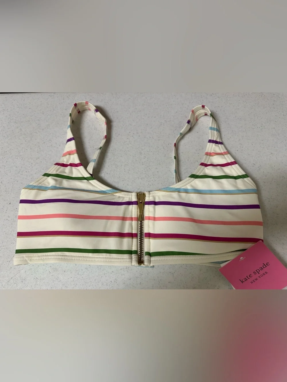 Kate Spade Multi Striped Bikini Top and Bottom NWT